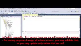 MSSQL -  Fix Error - Unable to modify table  Cannot insert the value NULL into column