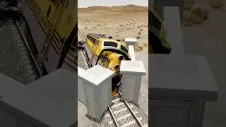 Weird Narrow Wall and Low Pipes VS Trains Crossing - BeamNG.Drive