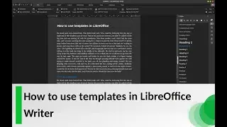 How to use templates in LibreOffice Writer