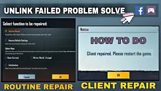 How to do client repair in bgmi / pubg how to routine repair in bgmi / Unlink failed Problem Solve