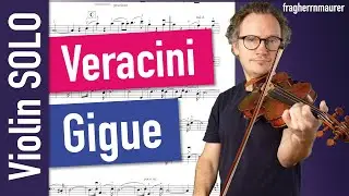 Veracini Gigue from Sonata in d minor VIOLIN SOLO | Violin Sheet Music | Playalong in various tempi