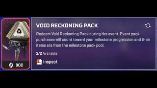 Void Reckoning Reward Shop Update - 2 Free Collection Event Packs - Apex Legends Recolor Shop Update