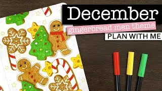 December Bullet Journal Setup 💜 Gingerbread men theme