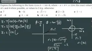 Further Pure 2 FP2 Complex Numbers 2 Writing numbers in Polar Form   Edexcel