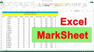 How to make marksheet in Excel