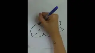 How to Draw a Cute Whale Step by Step (FOR KIDS)🐳 #shorts #easy #whale