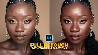 BEAUTY PORTRAIT RETOUCHING WITH MY WORKPHLO ACTIONS | photoshop tutorial