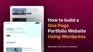 How to build a ONE PAGE portfolio website using Wordpress for free 