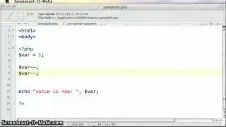 PHP Incrementing & Decrementing Operators - tutorial 09.1