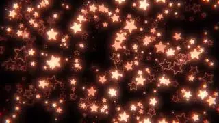 【4k】＊Night Sky Background Background with Fluffy Orange Stars＊【With BGM】