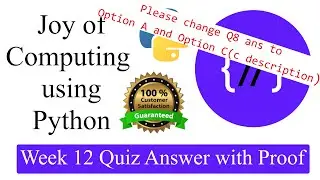 NPTEL The Joy of Computing using Python  week 12 quiz assignment answers with proof of each answer