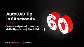 Create a dynamic block with visibility states | Block Editor | AutoCAD Tips in 60 Seconds