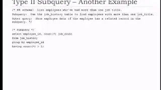 3 of 6  SQL Advanced with Oracle - Type II subqueries, a.k.a. a correlated subquery