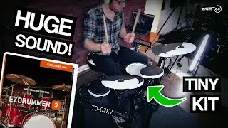 Toontrack EZdrummer 3 sounds triggered from tiny Roland TD-02KV e-drums 🤯