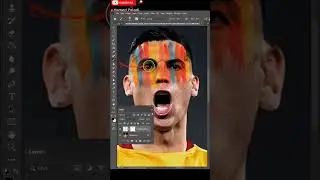 Teaching the effect technique of colored brushes on Ronaldo's face 🖌️🖌️