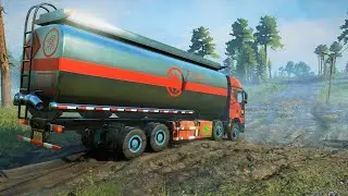 SnowRunner - FAW J6P 8x8 Fuel Tanker - Driving Mud Offroad