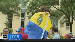 Venezuelans in Miami gather during presidential elections in that country