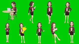 Animated 3D female character With various moment