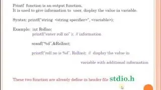 input output functions in c