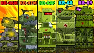 Evolution of Hybrids Kv-46M vs Kv-47M vs Kv-44R vs Kv-48 ​​vs Kv-49 - Cartoons about tanks