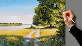 ❤️ Acrylic Painting - Summer Landscape / Easy Art / Drawing Tutorials / Satisfying Relaxing