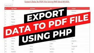 Export data to PDF File using PHP and MySQL