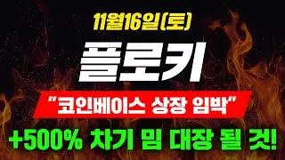 [긴급속보] 11월16일(토)플로키