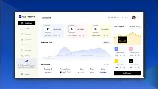 React JS  UI Design, Sales Analytics Dashboard - Javascript | HTML - CSS - JSX | Recharts