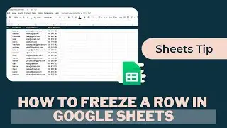 How To Freeze A Row In Google Sheets