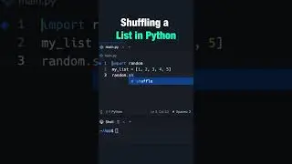 Shuffling a List in Python  #python #softlinks #programming #softwareengineering