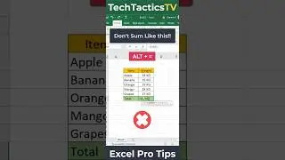 Excel Trick 9: Sum Numbers with Text | #excel #msexcel #exceltips #shorts #shortsfeed #trending