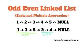 Odd Even Linked List | Segregate Even and Odd Nodes in a Linked List | Java Code