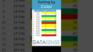 Sort Data by color of cell #shorts