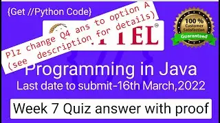 NPTEL Programming in Java Week 7 Quiz answers with detailed proof of each answer