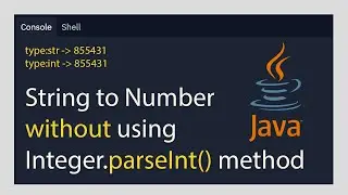 Java Program How to Convert String Number  to Int without using Integer.parseInt() Method