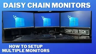 How to Daisy Chain Multiple Monitors - Lenovo Laptop & Lenovo Monitor Setup - 3 Monitor Setup