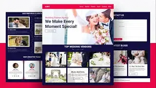 Create A Responsive  Wedding Planner  Website Design Using HTML / CSS / JS - Step By Step