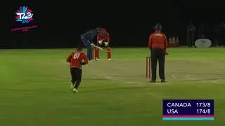 USA v Canada final over, 22 runs to win!