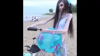 Eugenia Cooney Awkward Moment While Blowing Up Beach Ball (7-10-22) 
