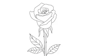 How to draw a rose step-by-step easy