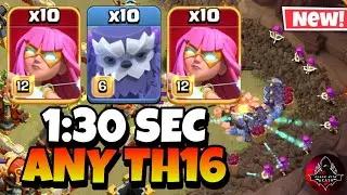 Th16 Yeti Super Archer Attack With 4 Earthquake Spell | Best Th16 Attack Strategy in Clash of Clans