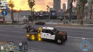 GTA V - LSPDFR 0.4.9🚔 - LSPD/LAPD - Traffic Officer - Tow Truck Patrol - Tow Truck Callouts  -4k