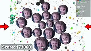 Covering the ENTIRE Map in Agar.io (173,060 Score - Agario World Record)