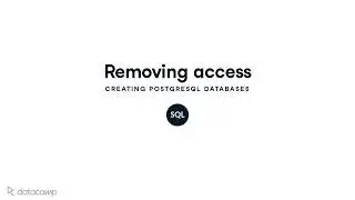 Removing access | PostgreSQL