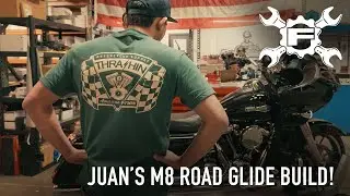 Juan at THRASHIN Supply's M8 Road Glide build!