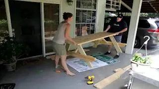 Lowes Picnic Table/Bench Build Video (Time Lapse)