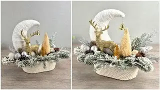 DIY New Year's composition with the Moon. Christmas decor