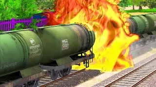 OIL TANKER FIRE DIESEL ENGINE RESCUE | BUMPY RAILROAD | Train Simulator | Railworks 3 | NTG GAMING