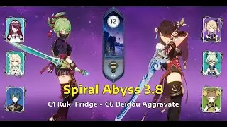 C1 Kuki Fridge & C6 Beidou Aggravate | Sprial Abyss Floor 12 - 3.8 | Genshin Impact