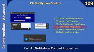 C# NotifyIcon Control | Part 4 - NotifyIcon Control Properties | C# Advanced #109